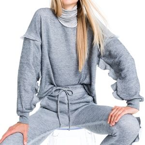 WILDFOX ADRI BURNOUT RUFFLE SWEATSHIRT NWT!